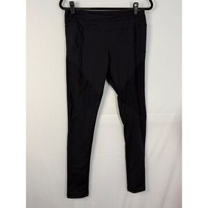 Varley Mesh Panel‎ Activewear Leggings Womens Large Black Excellent Pockets